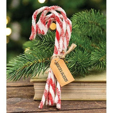 6 Set Sparkle Chenille Candy Canes - The Fox Decor